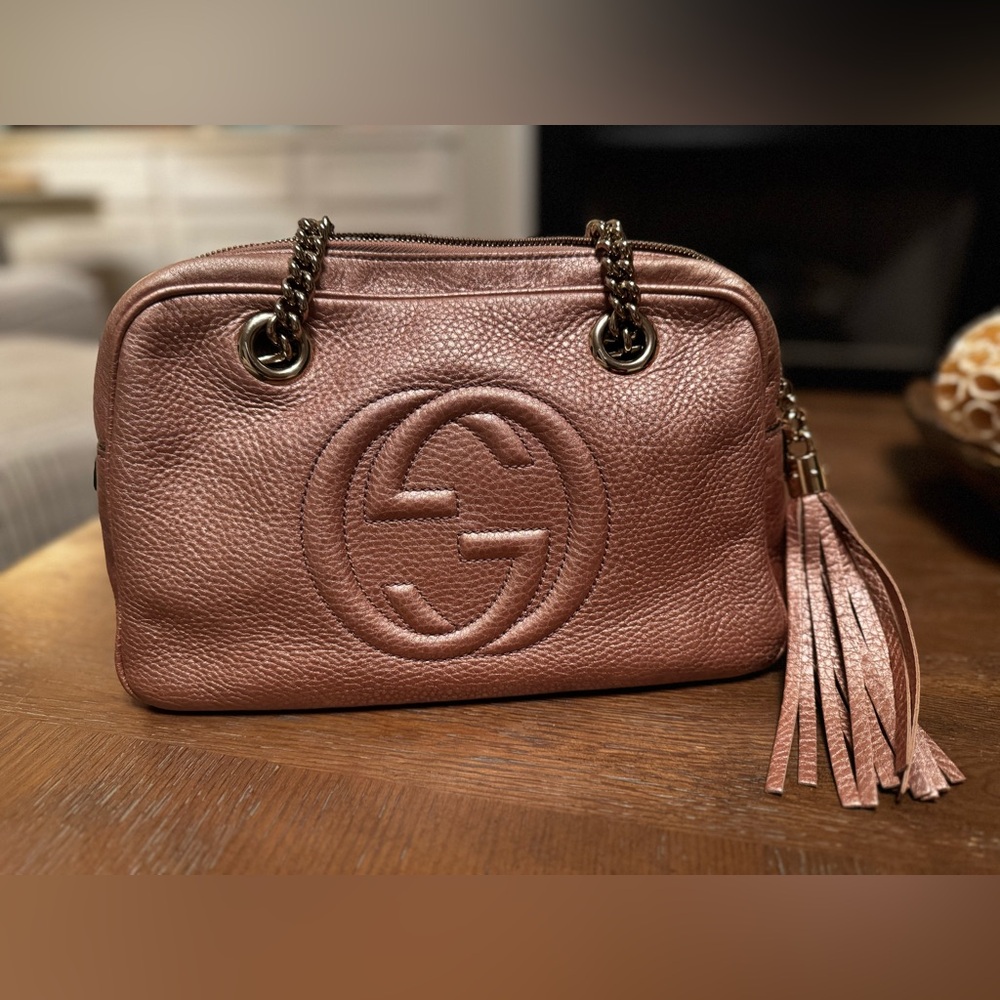 Gucci Rose Gold Leather Soho Bag